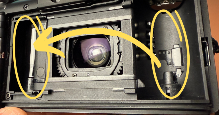 how to put film in canon sure shot 85 zoom